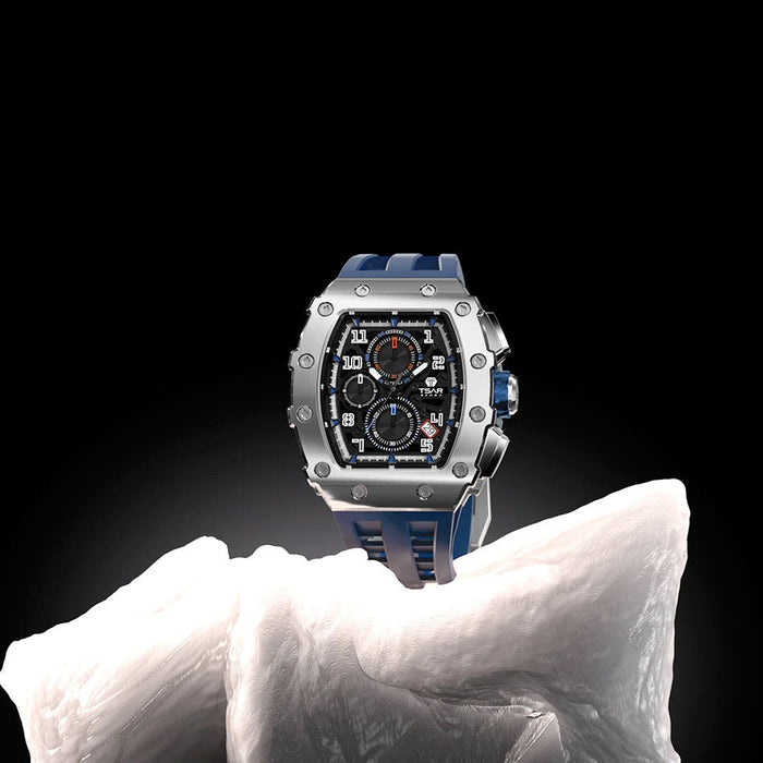 TSAR BOMBA Quartz Waterproof Watch TB8204Q-02 / Silver / Blue