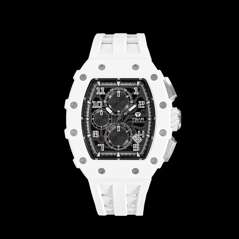 TSAR BOMBA Ceramic Quartz Waterproof Watch TB8204C / White