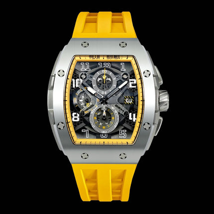 TSAR BOMBA Quartz Waterproof Watch TB8211Q / Silver / Yellow