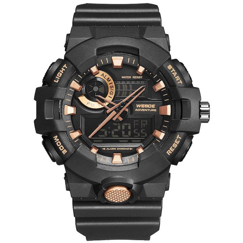 WEIDE Gas Mask Black/Rose Gold Watch