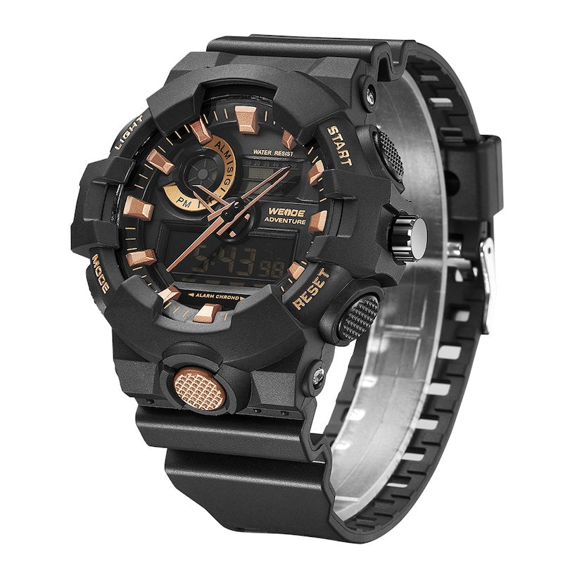 WEIDE Gas Mask Black/Rose Gold Watch