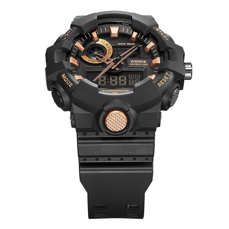 WEIDE Gas Mask Black/Rose Gold Watch