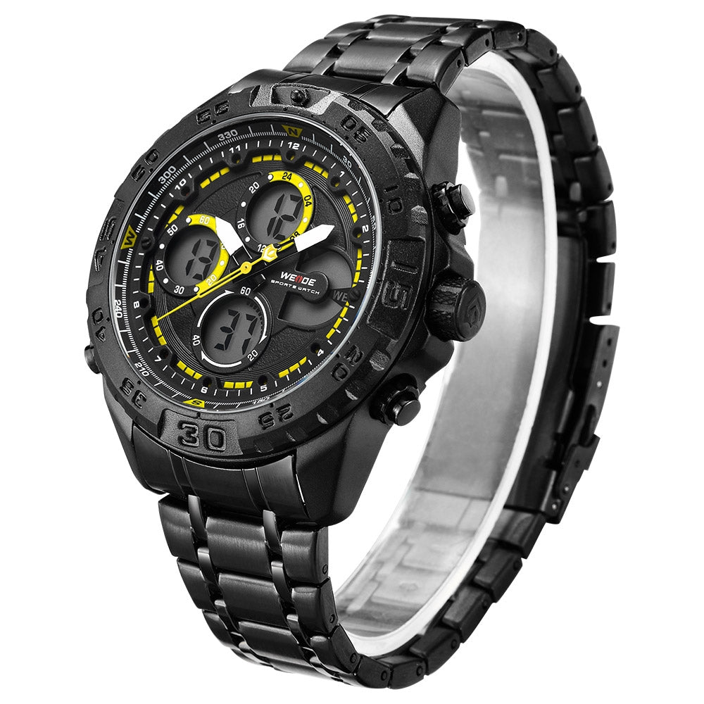 WEIDE Andromeda Ion Black Yellow Trim Watch