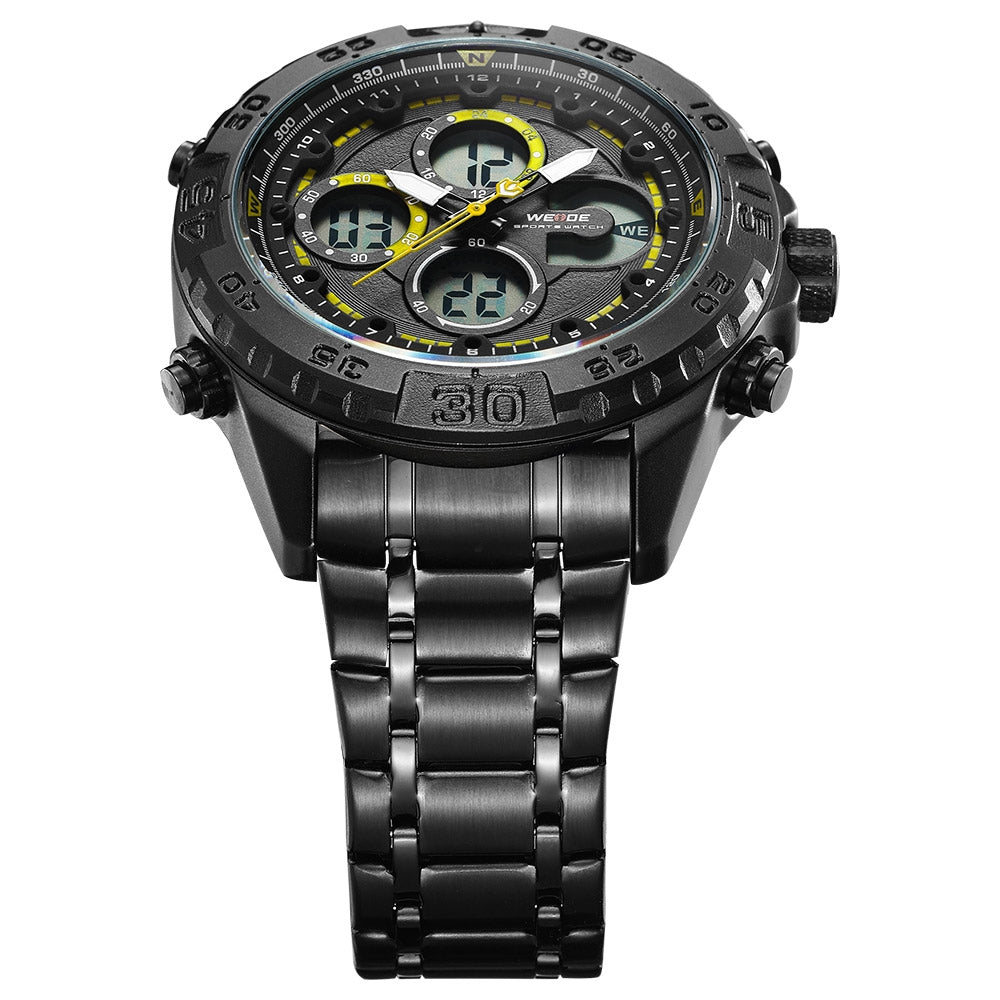 WEIDE Andromeda Ion Black Yellow Trim Watch