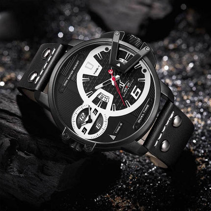 WEIDE Gigantaur 50mm Leather Black Watch