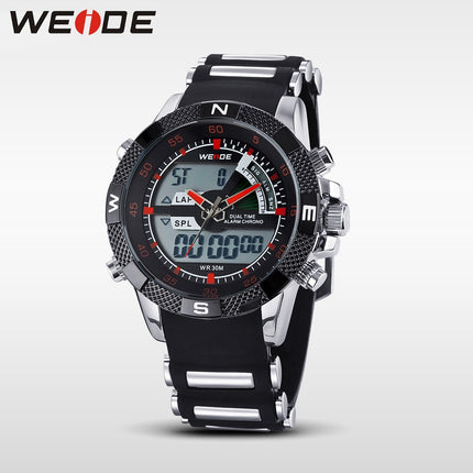 WEIDE Rainmaker Sport Steel Infused Red/Silver Watch