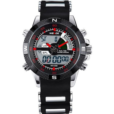 WEIDE Rainmaker Sport Steel Infused Red/Silver Watch