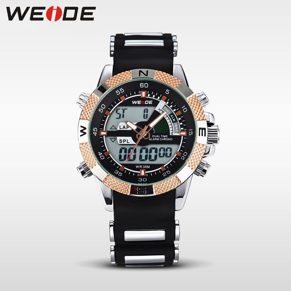 WEIDE Rainmaker Sport Steel Infused Rose Gold Trim Watch