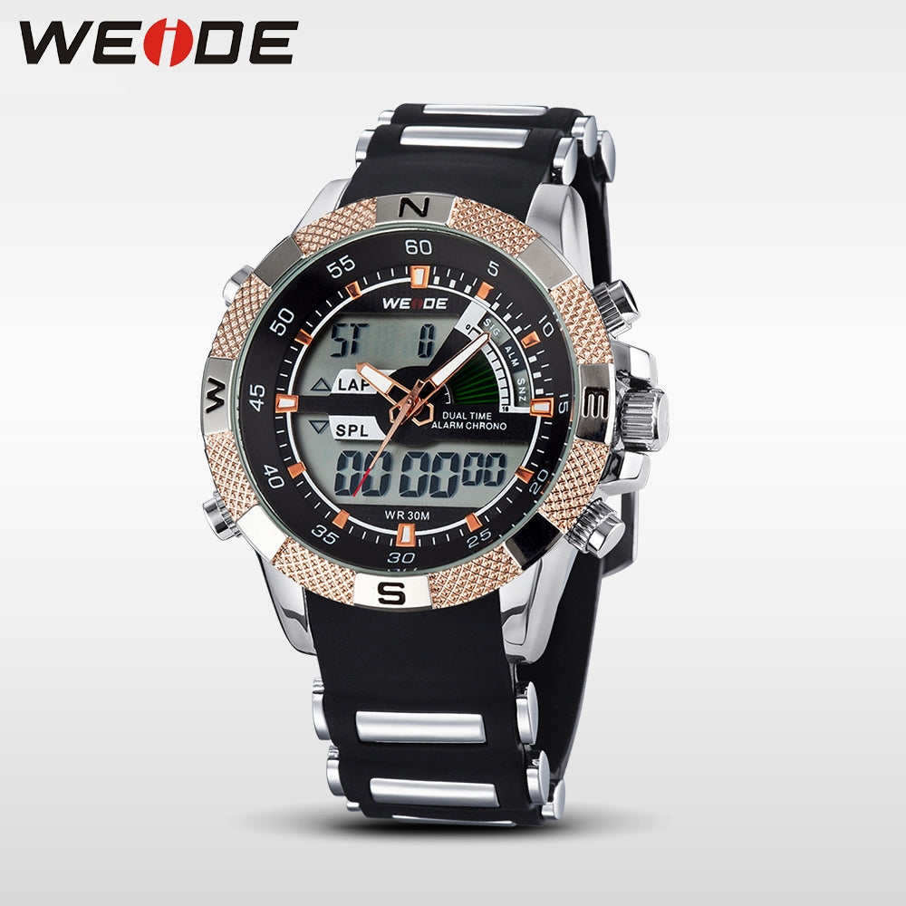 WEIDE Rainmaker Sport Steel Infused Rose Gold Trim Watch