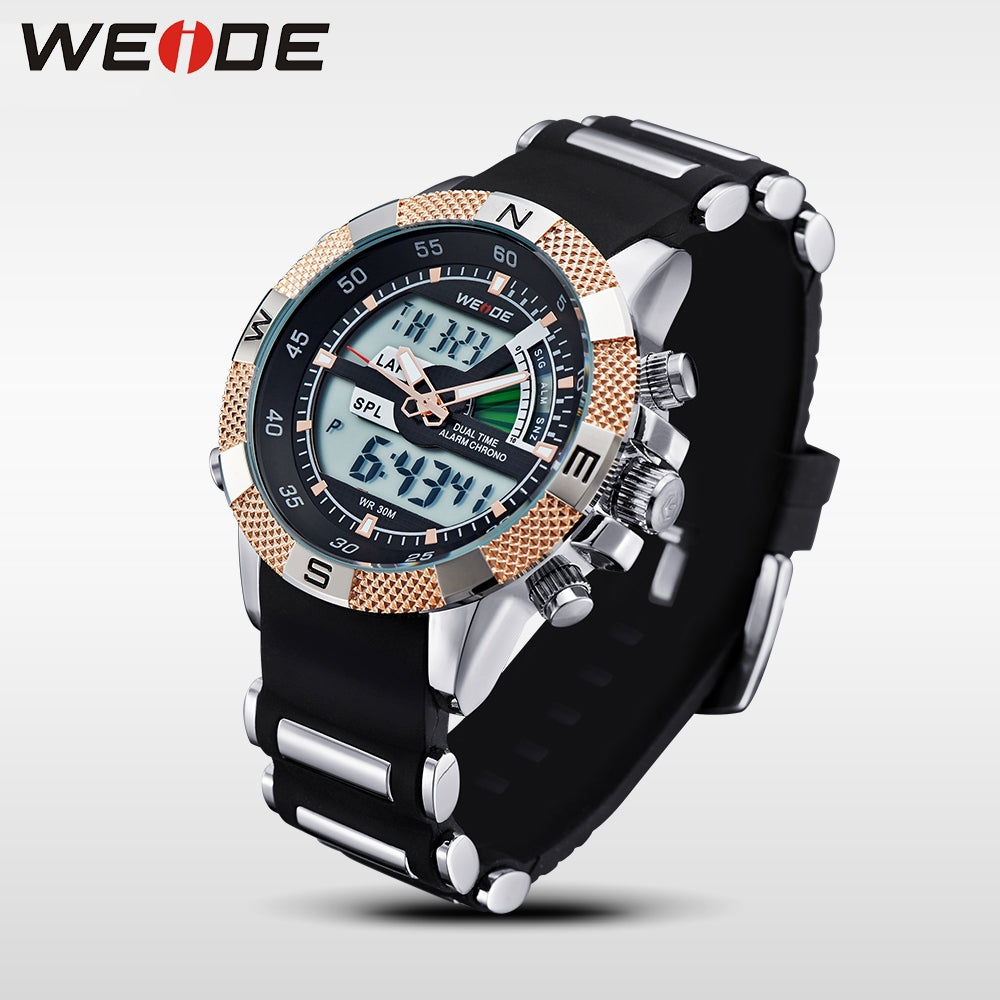 WEIDE Rainmaker Sport Steel Infused Rose Gold Trim Watch