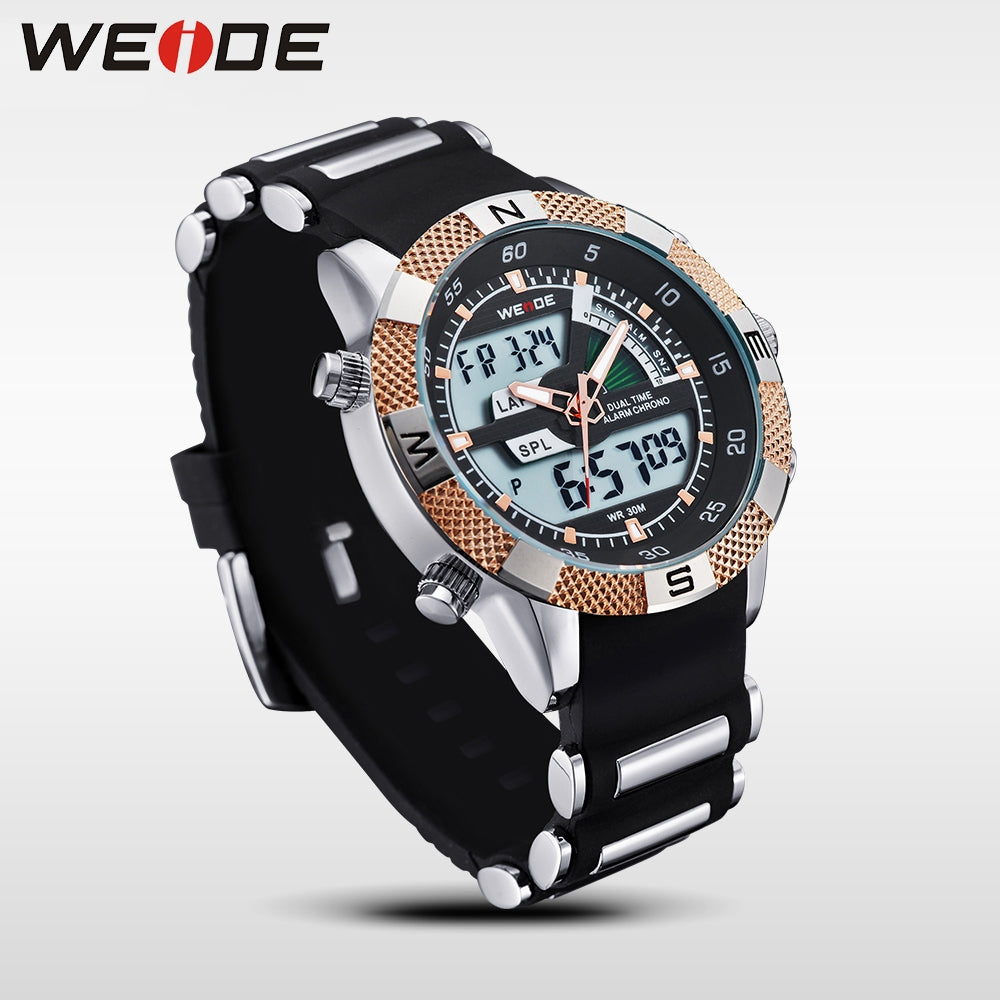 WEIDE Rainmaker Sport Steel Infused Rose Gold Trim Watch