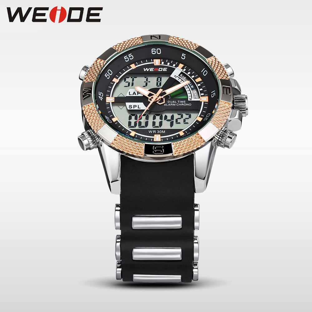 WEIDE Rainmaker Sport Steel Infused Rose Gold Trim Watch