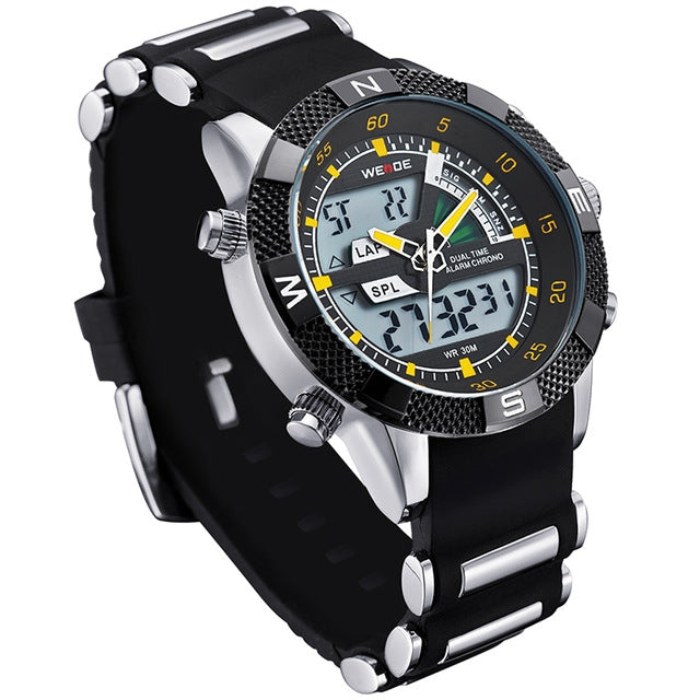 WEIDE Rainmaker Sport Steel Infused Yellow/Silver Watch