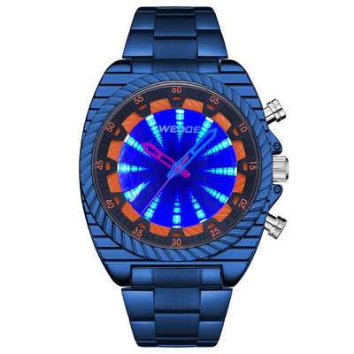 WEIDE Flash UV Steel Ionic Blue Watch