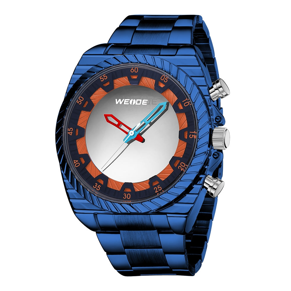 WEIDE Flash UV Steel Ionic Blue Watch