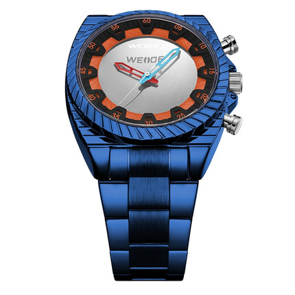 WEIDE Flash UV Steel Ionic Blue Watch