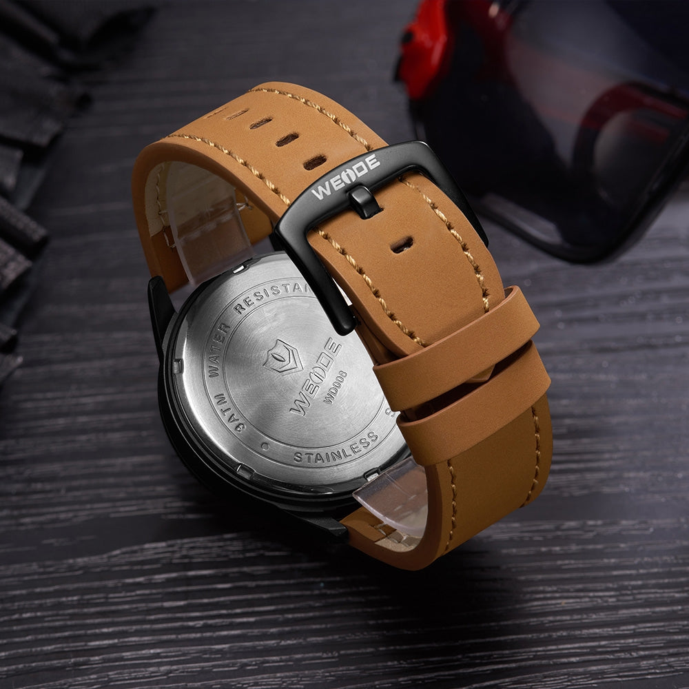 WEIDE Bowman Tan Leather Watch