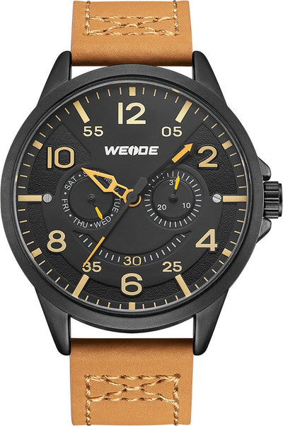 WEIDE Bowman Tan Leather Watch