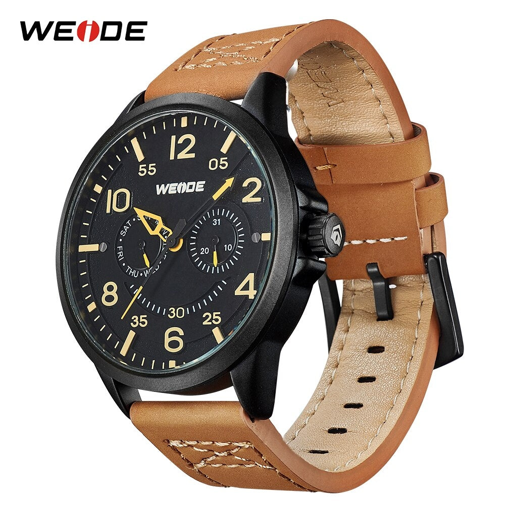 WEIDE Bowman Tan Leather Watch