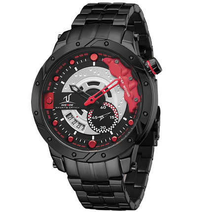 WEIDE Brake Steel Black/Red Watch