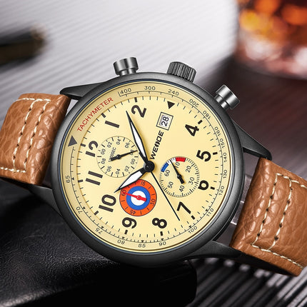 WEIDE Bullet Leather Tan Watch