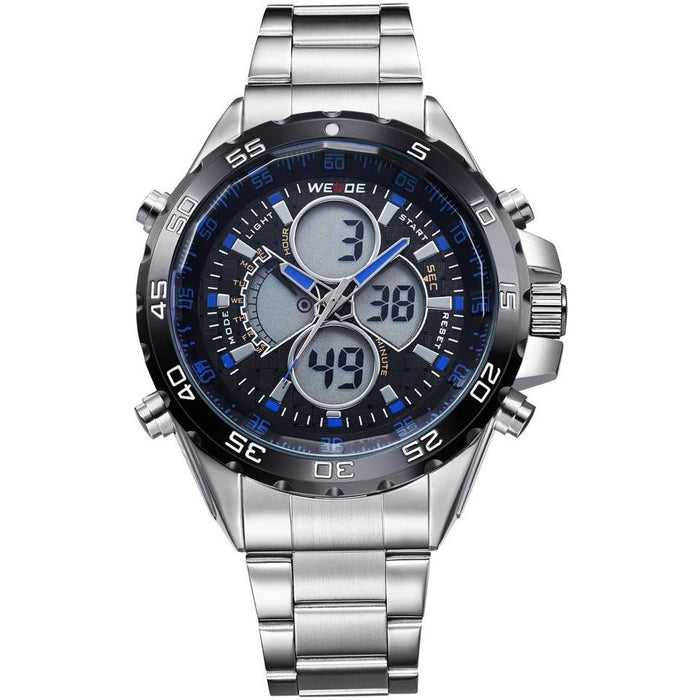 WEIDE Electro Dual Time Steel Black/Blue Watch