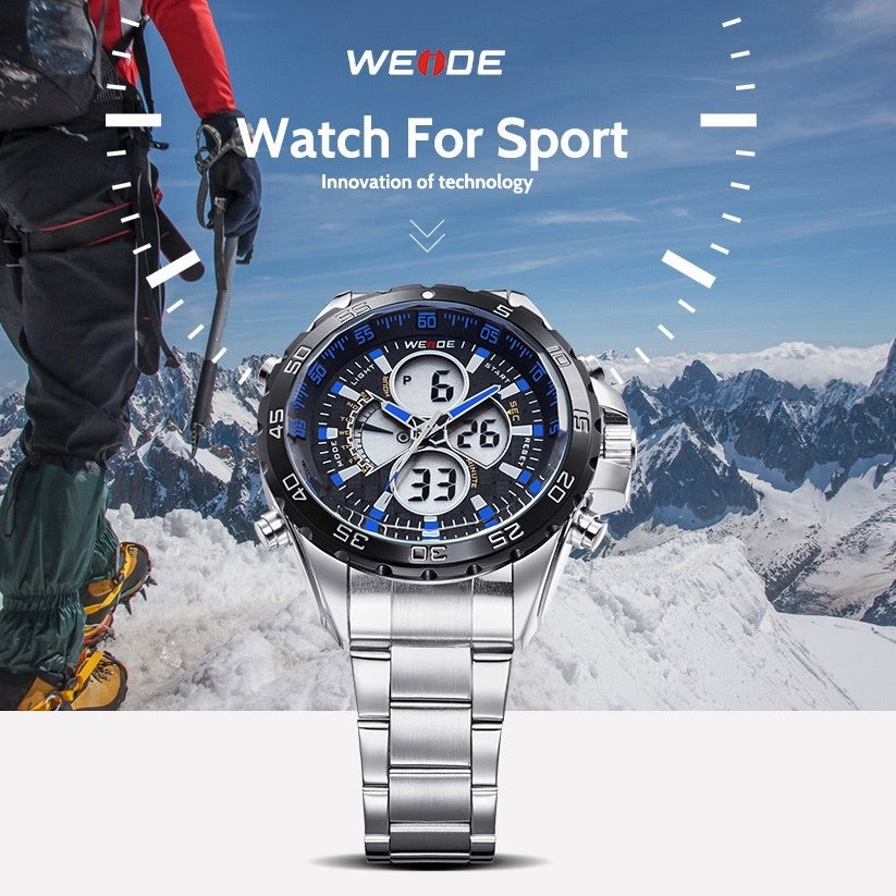 WEIDE Electro Dual Time Steel Black/Blue Watch