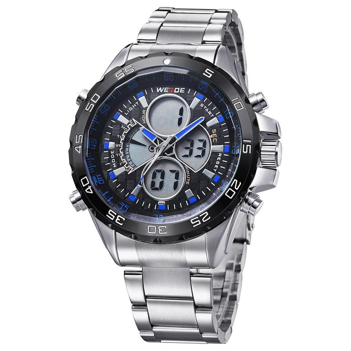 WEIDE Electro Dual Time Steel Black/Blue Watch
