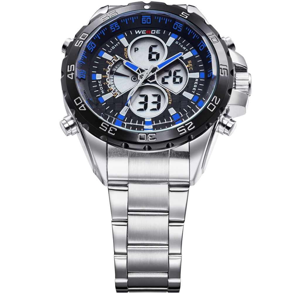 WEIDE Electro Dual Time Steel Black/Blue Watch