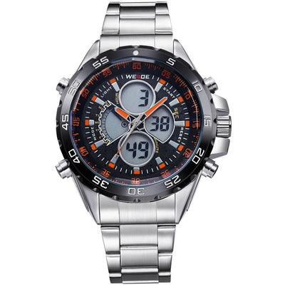 WEIDE Electro Dual Time Steel Black/Orange Watch