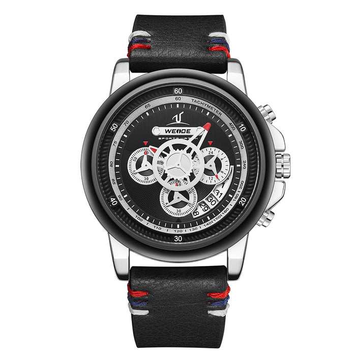 WEIDE Europa Chronograph Leather Black Watch