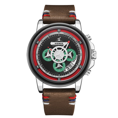 WEIDE Europa Chronograph Leather Brown Watch