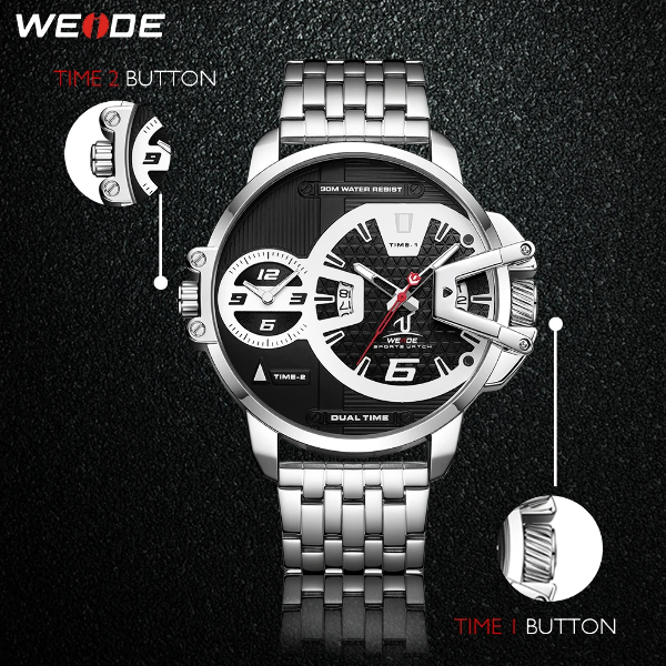 WEIDE Gigantaur 50mm Steel Black Watch