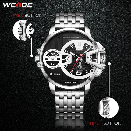 WEIDE Gigantaur 50mm Leather Black Watch