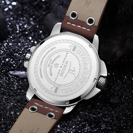 WEIDE Gigantaur 50mm Leather Brown Watch