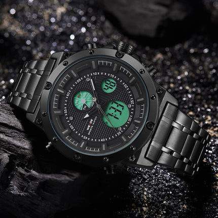 WEIDE Goblin Ion Steel Black Trim Watch