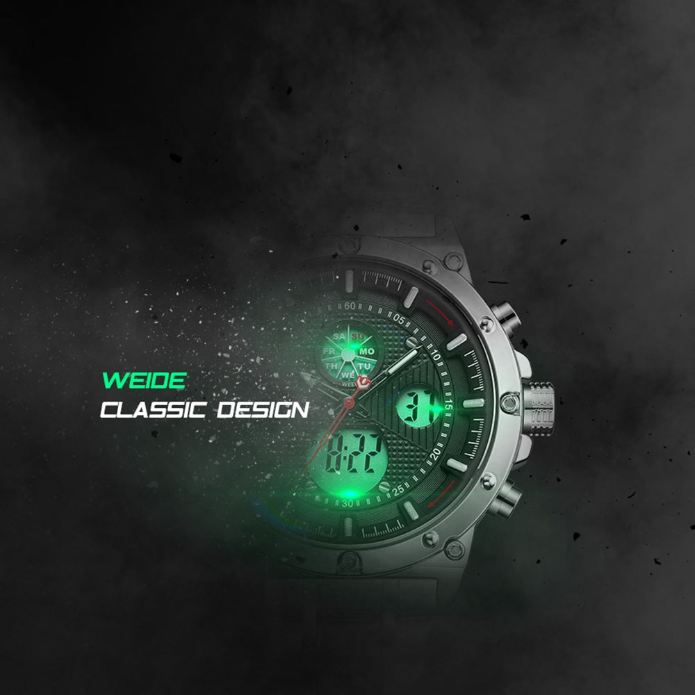 WEIDE Goblin Ion Steel Red Trim Watch