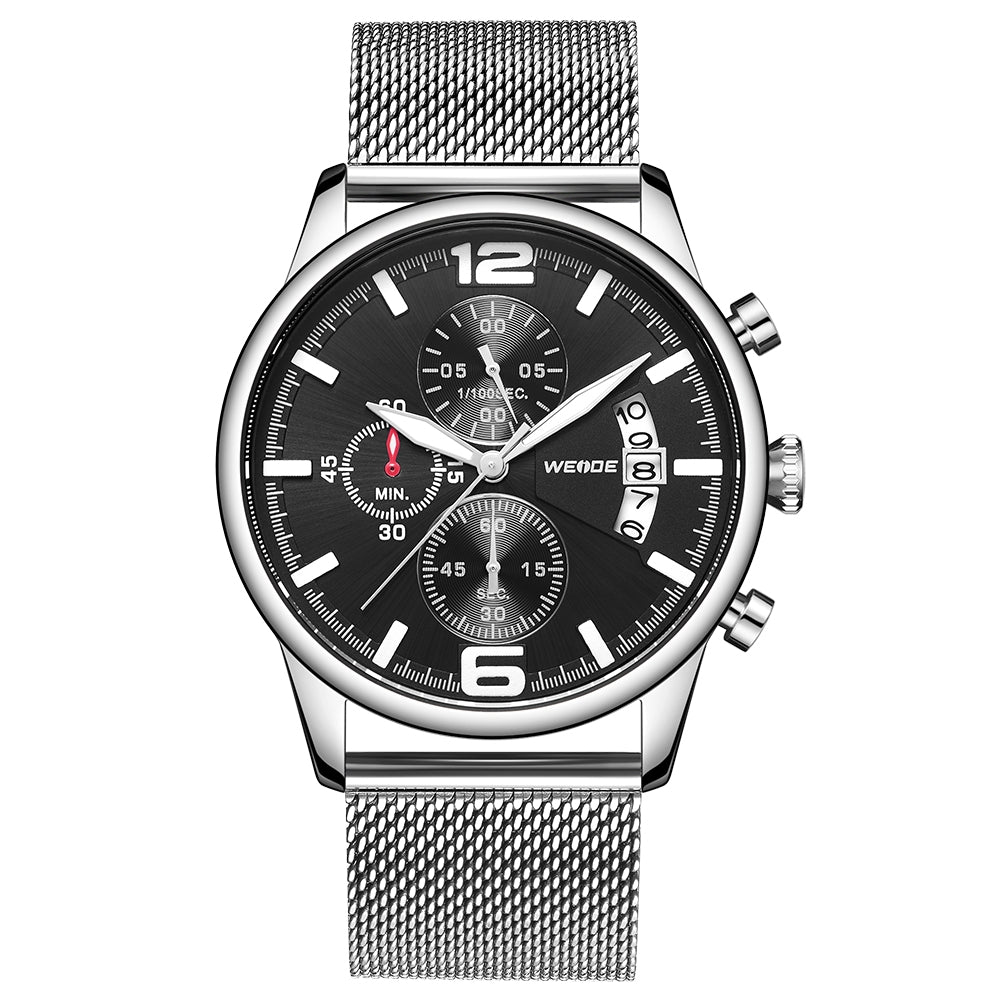 WEIDE Race Milanese Silver/Black Watch