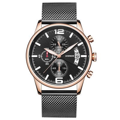 WEIDE Race Milanese Rose Gold/Black Watch