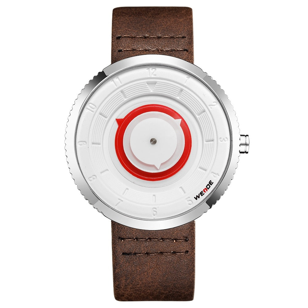 WEIDE Orb 42mm White/Brown Watch