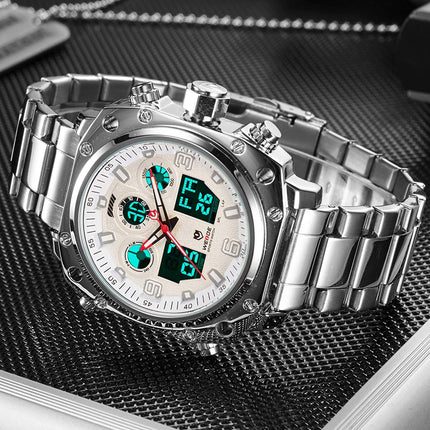 WEIDE Delta Ion Steel Black/Red Watch