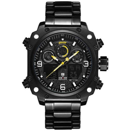 WEIDE Delta Ion Steel Black/Yellow Watch