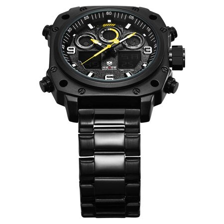 WEIDE Delta Ion Steel Black/Yellow Watch