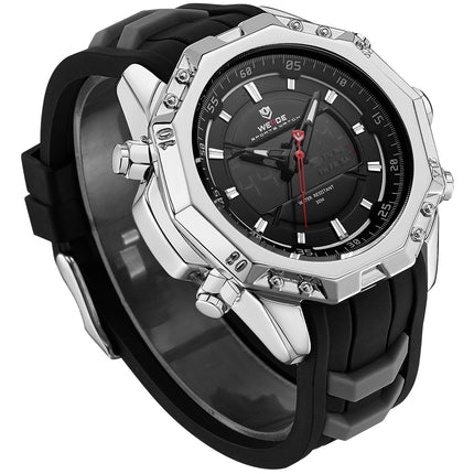 WEIDE Powerhouse Dual Time Black/Silver Watch
