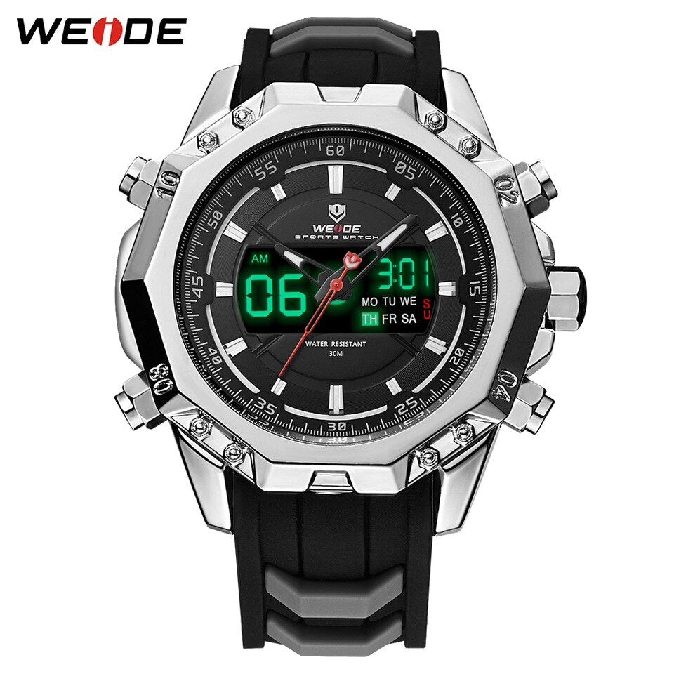 WEIDE Powerhouse Dual Time Black/Silver Watch