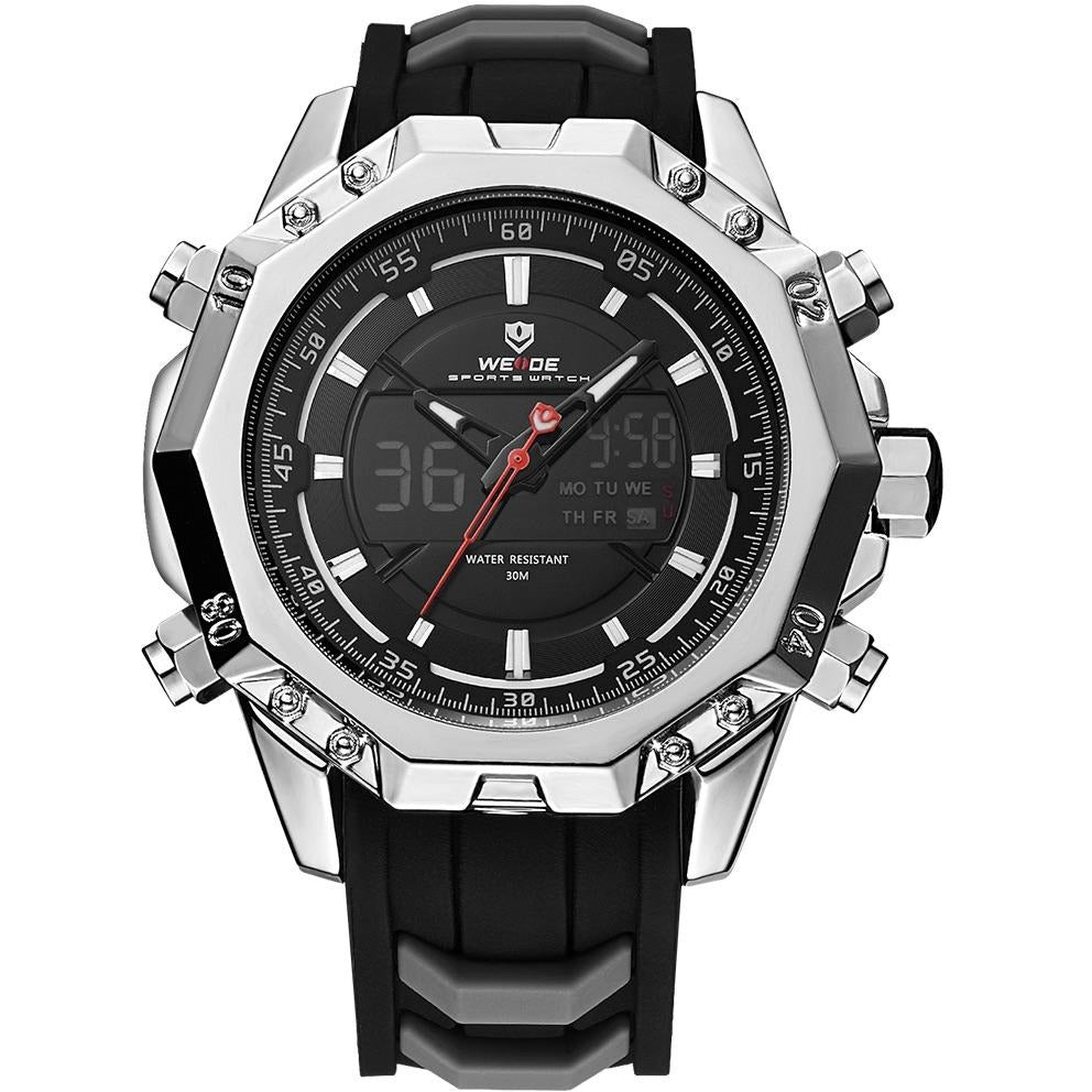 WEIDE Powerhouse Dual Time Black/Silver Watch