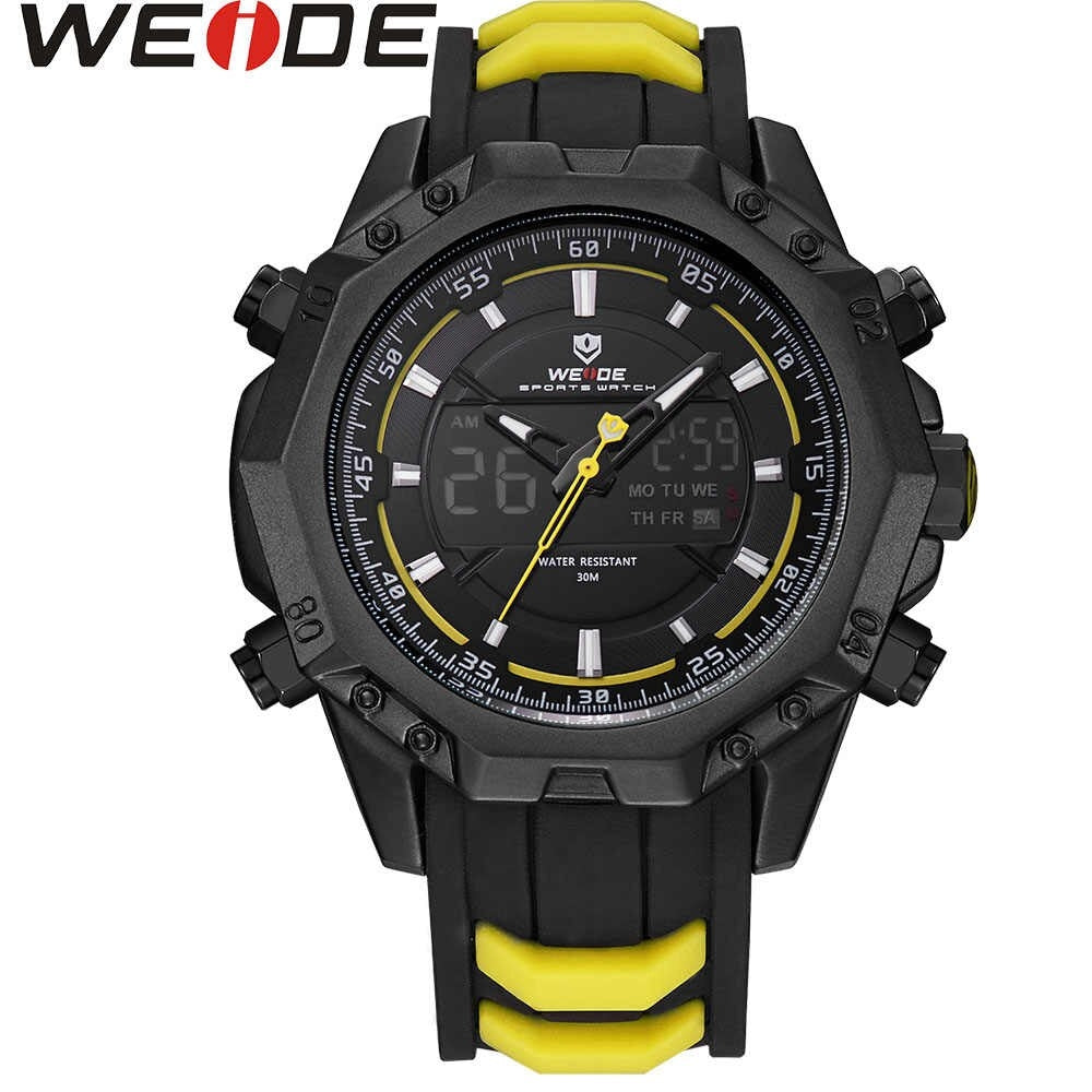 WEIDE Powerhouse Dual Time Black/Yellow Edition Watch