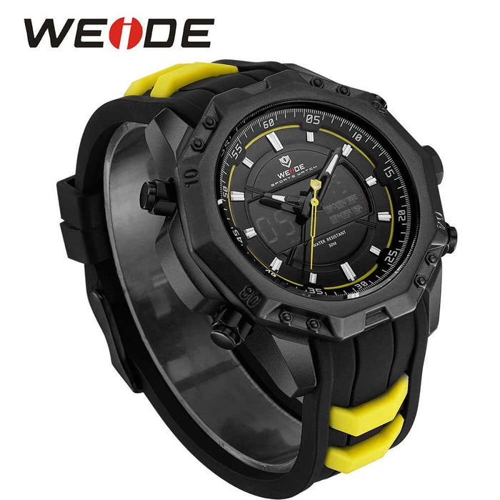 WEIDE Powerhouse Dual Time Black/Yellow Edition Watch