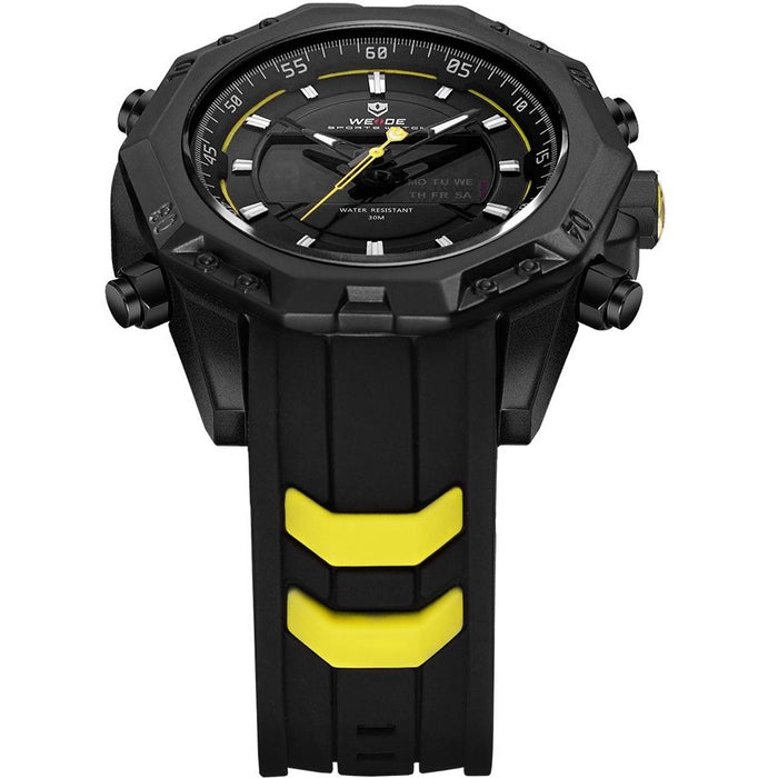 WEIDE Powerhouse Dual Time Black/Yellow Edition Watch