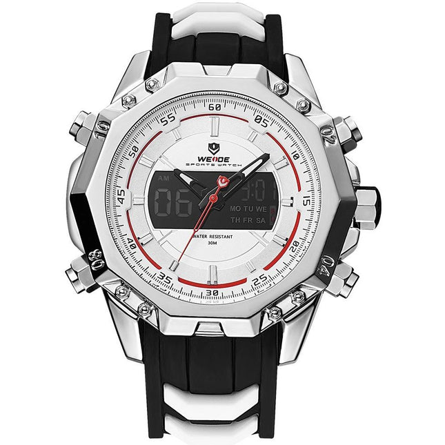 WEIDE Powerhouse Dual Time Silver/White Watch